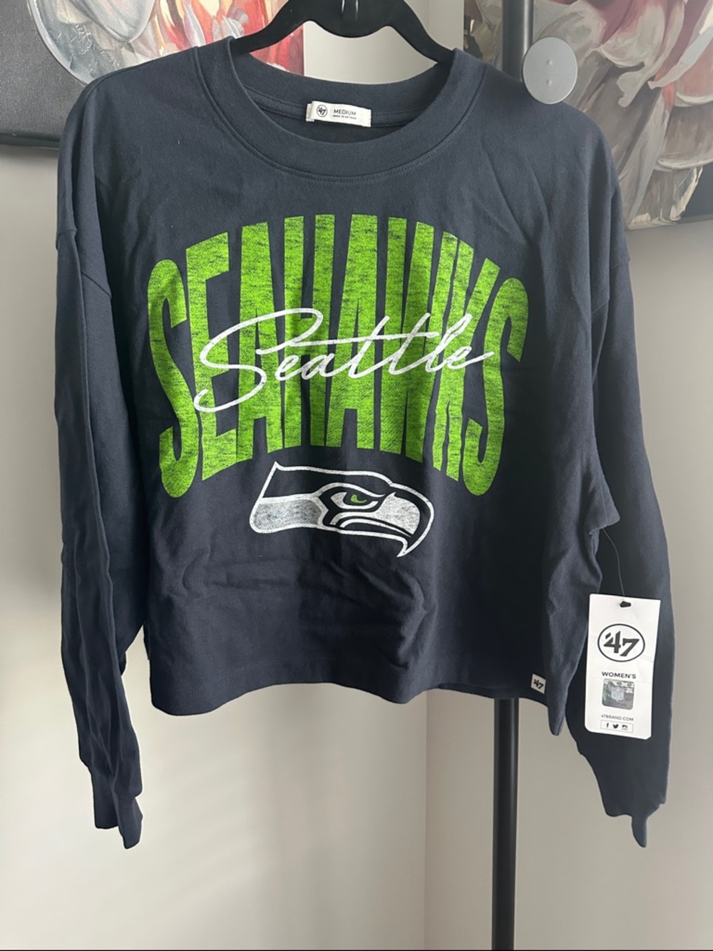 Seattle Seahawks Muse Sydney Long Sleeve Cropped T-Shirt